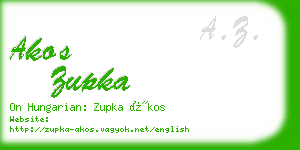 akos zupka business card